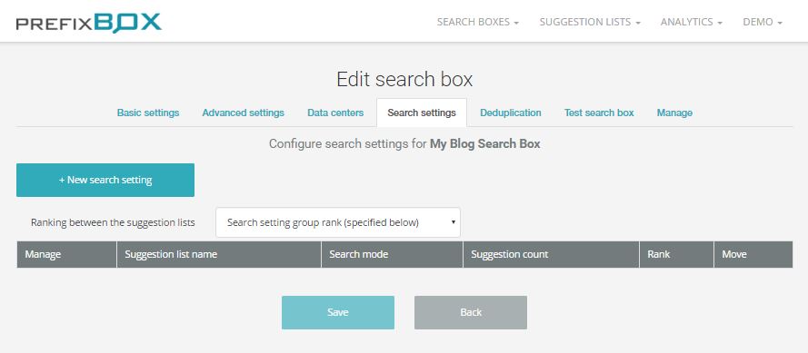 This page shows all the suggestion lists powering this search box.