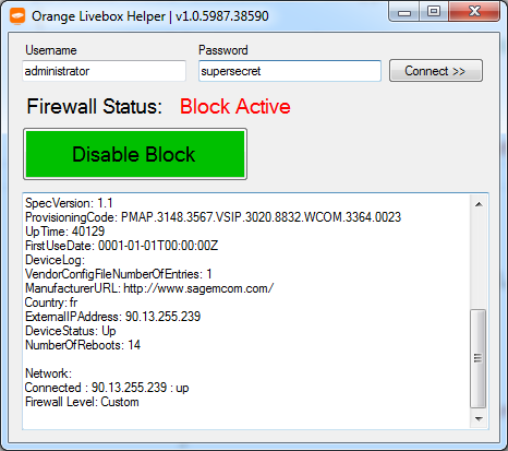 The example project that allows you to switch between custom firewall rules automatically