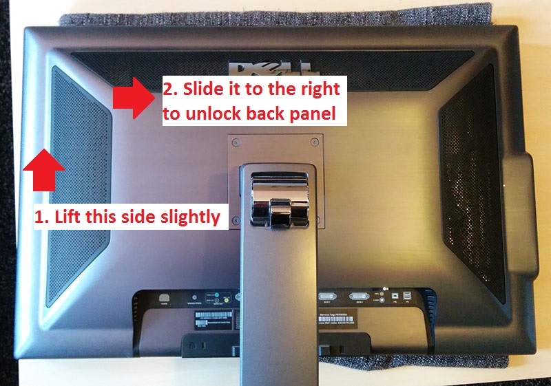 Lift and slide the panel towards the usb/cardreader ports