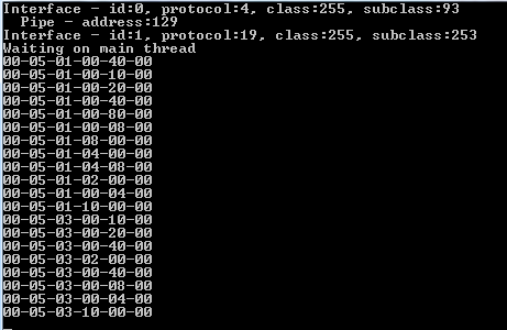 Input examples from the controllers. The input buffers should be only 5 bytes